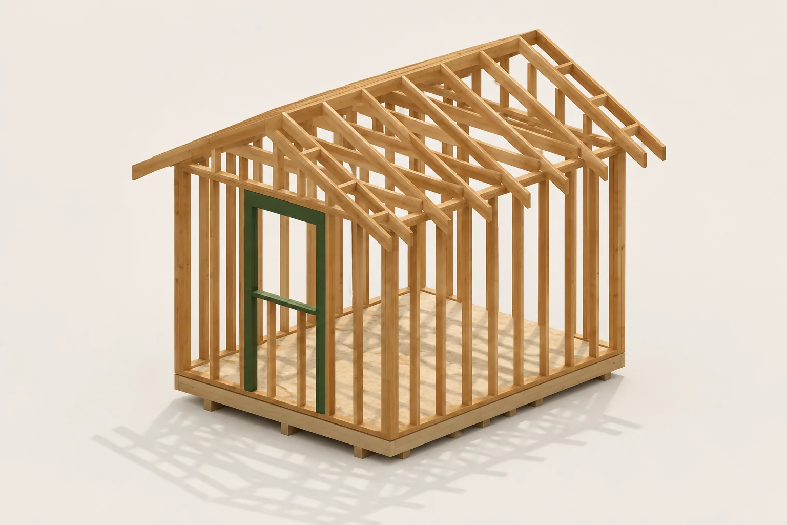 A working W01 edit on the same measured shed used in the planning guide.